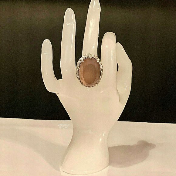 Judith Ripka Peach Quartz Ring. Sizes 7,9 - Picture 2 of 6